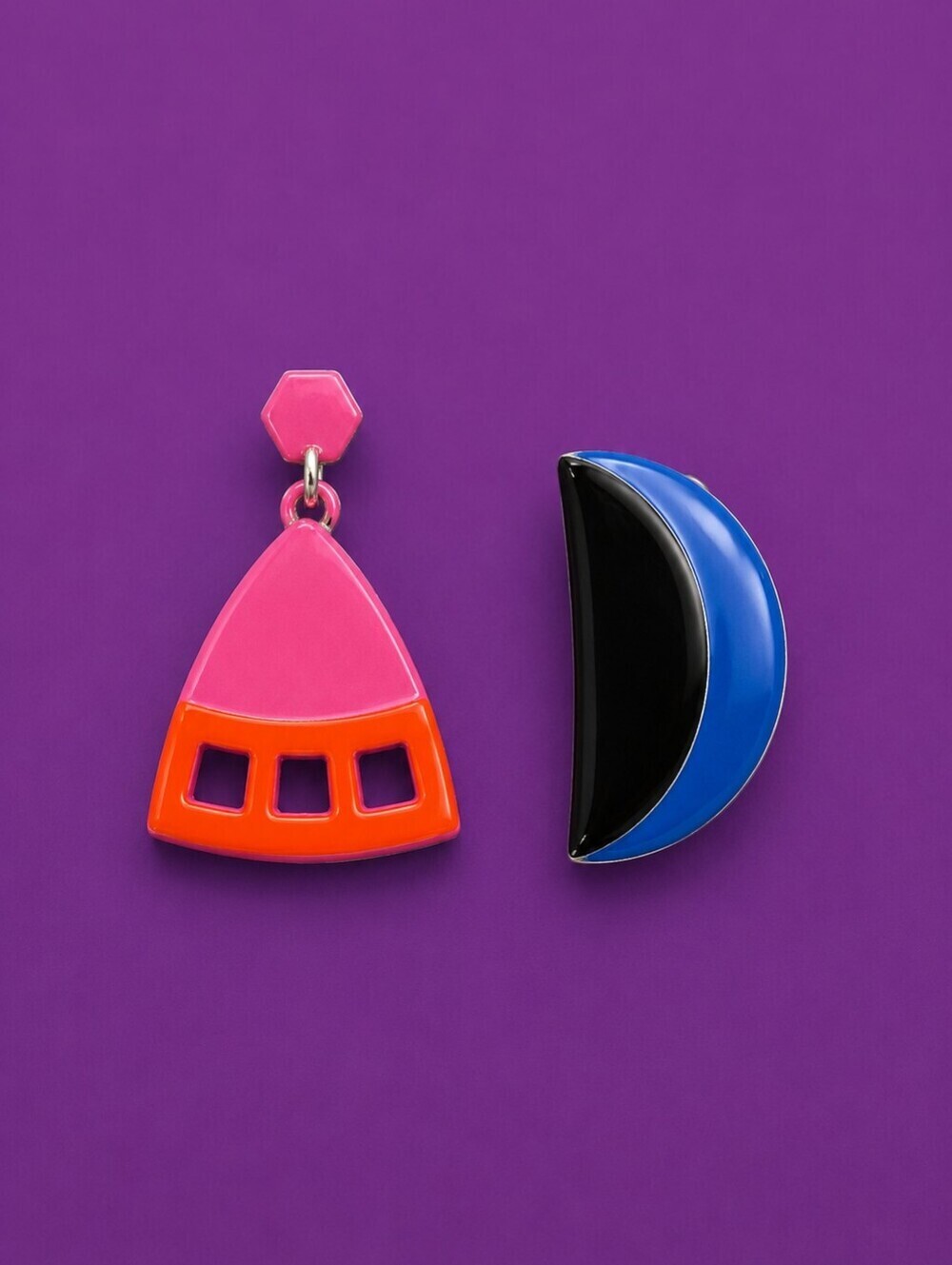 3/$30 VTG 1980s Barbie Kidcore Mismatched Geometric Post Earrings